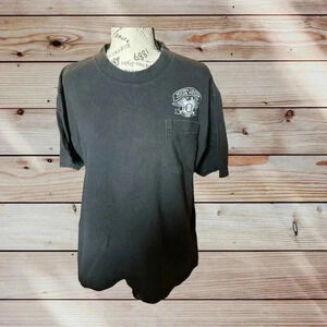 HARLEY DAVIDSON SIZE LARGE BLACK TEE WITH MOTOWN CHAPTER TAYLOR MICHIGAN